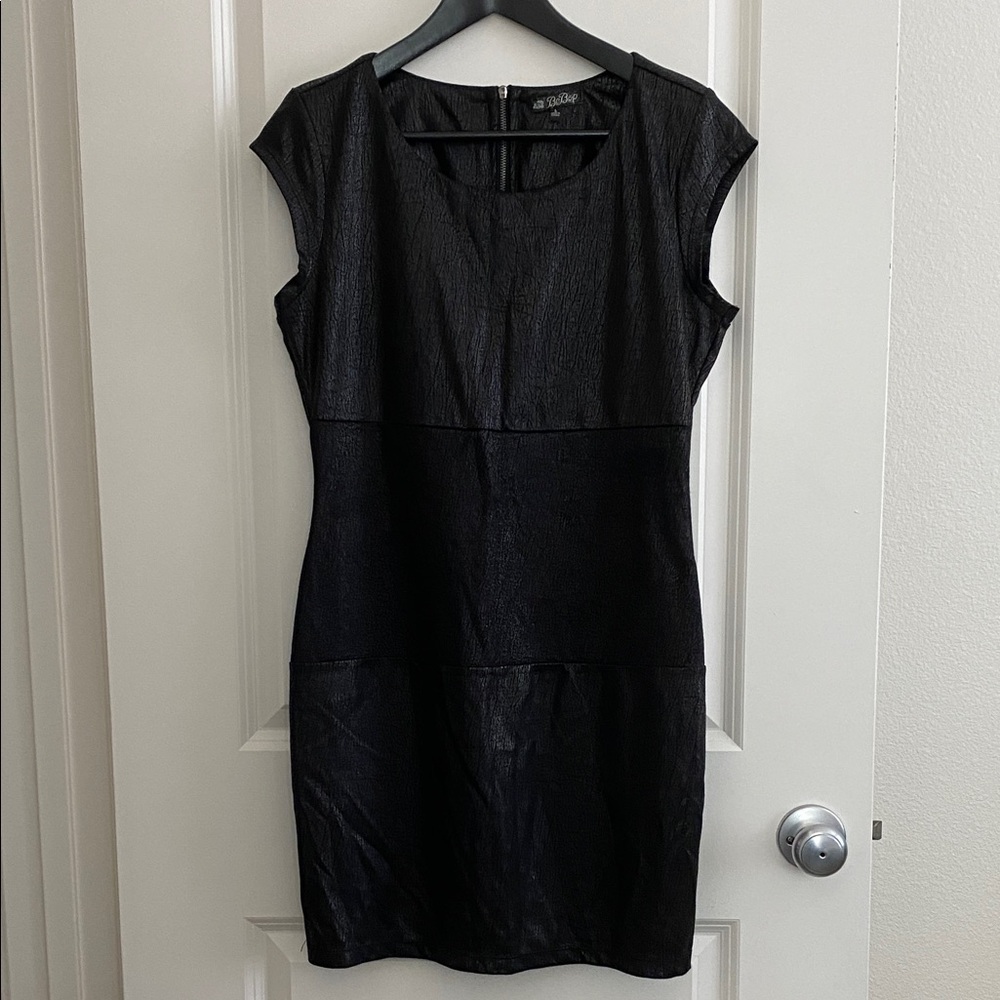 BeBop Black Cap Sleeve Mini Dress